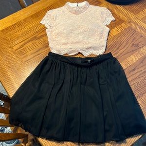 Pink & Black Two-Piece Homecoming Dress